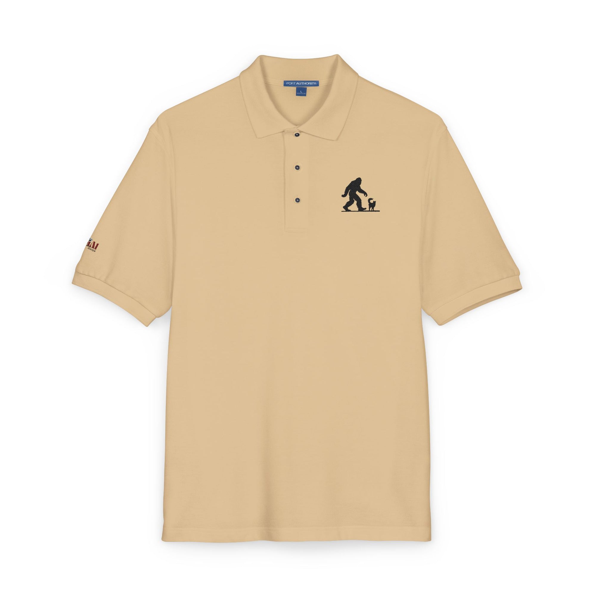 Classic Sasquatch's Cat Embroidered Unisex Polo Shirt