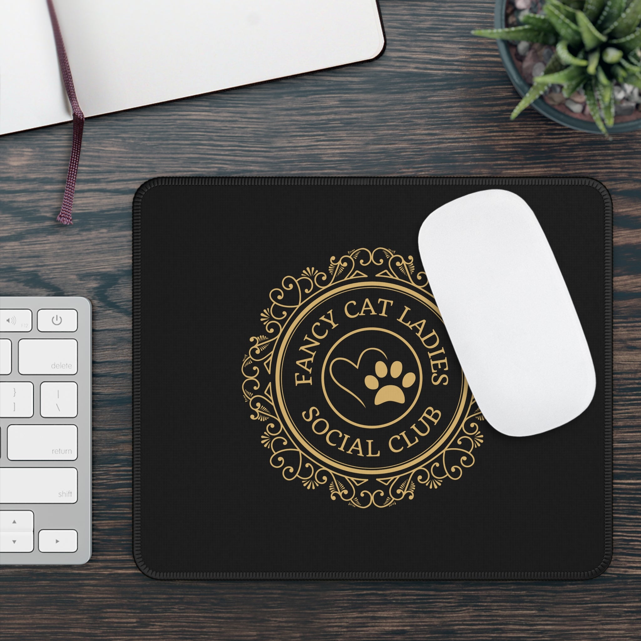 Photo depicting the ​Cat Lady Social Club Gaming Mouse Pad from EpiAl's Shop.