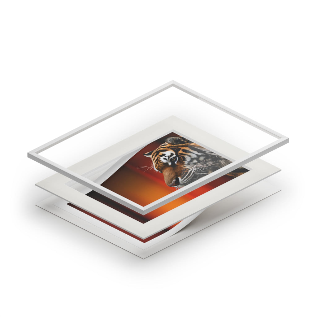 Beautiful Tiger Fine Art Print with Passepartout Frame Printify