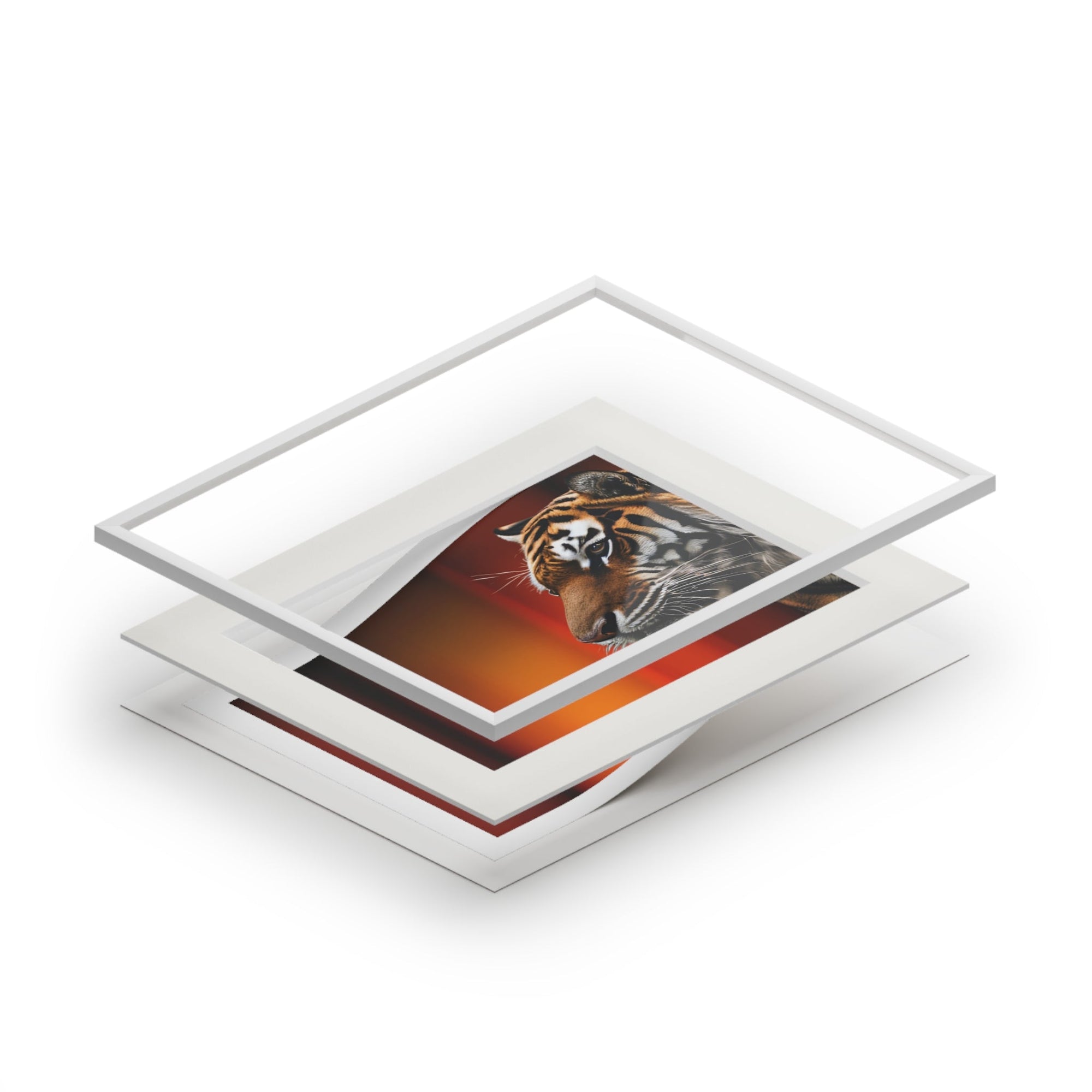 Beautiful Tiger Fine Art Print with Passepartout Frame Printify