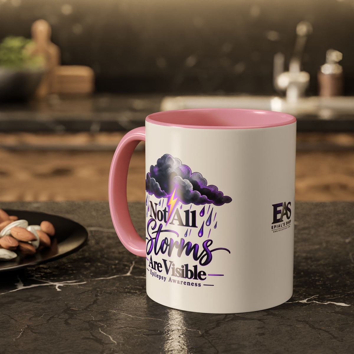 Not All Storms Are Visible Epilepsy Awareness Mug | Purple Storm Cloud Coffee Cup (11oz/15oz)