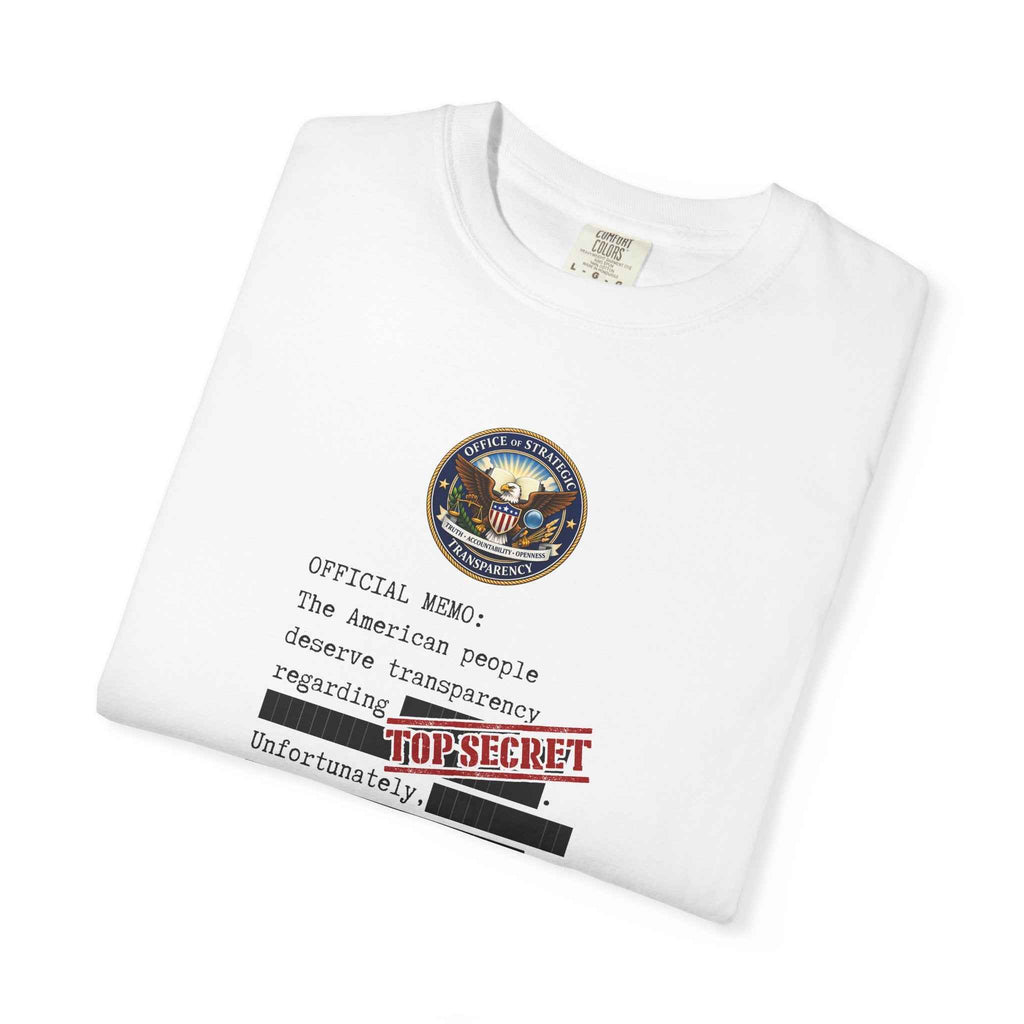 Official Memo “Top Secret” Unisex T-Shirt – Redacted Transparency Graphic Tee