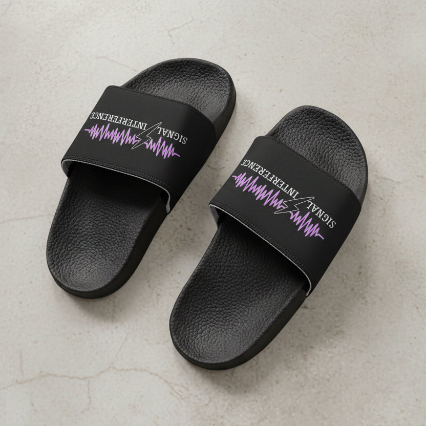Signal Interference Slide Sandals – Purple Epilepsy Awareness Comfort Slides