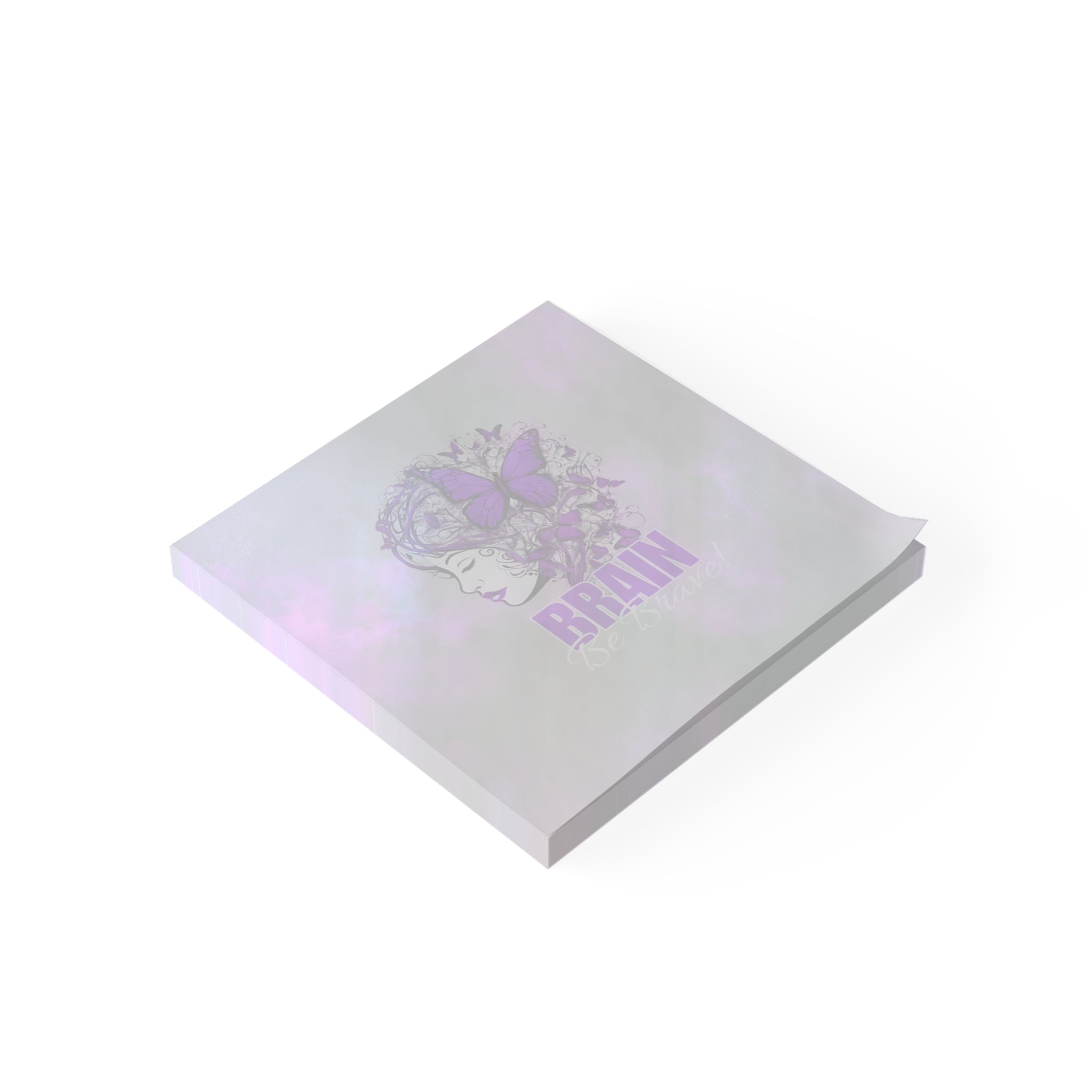 Photo depicting the ​Purple Brain Be Brave Post-it® Note Pads from EpiAl's Shop.