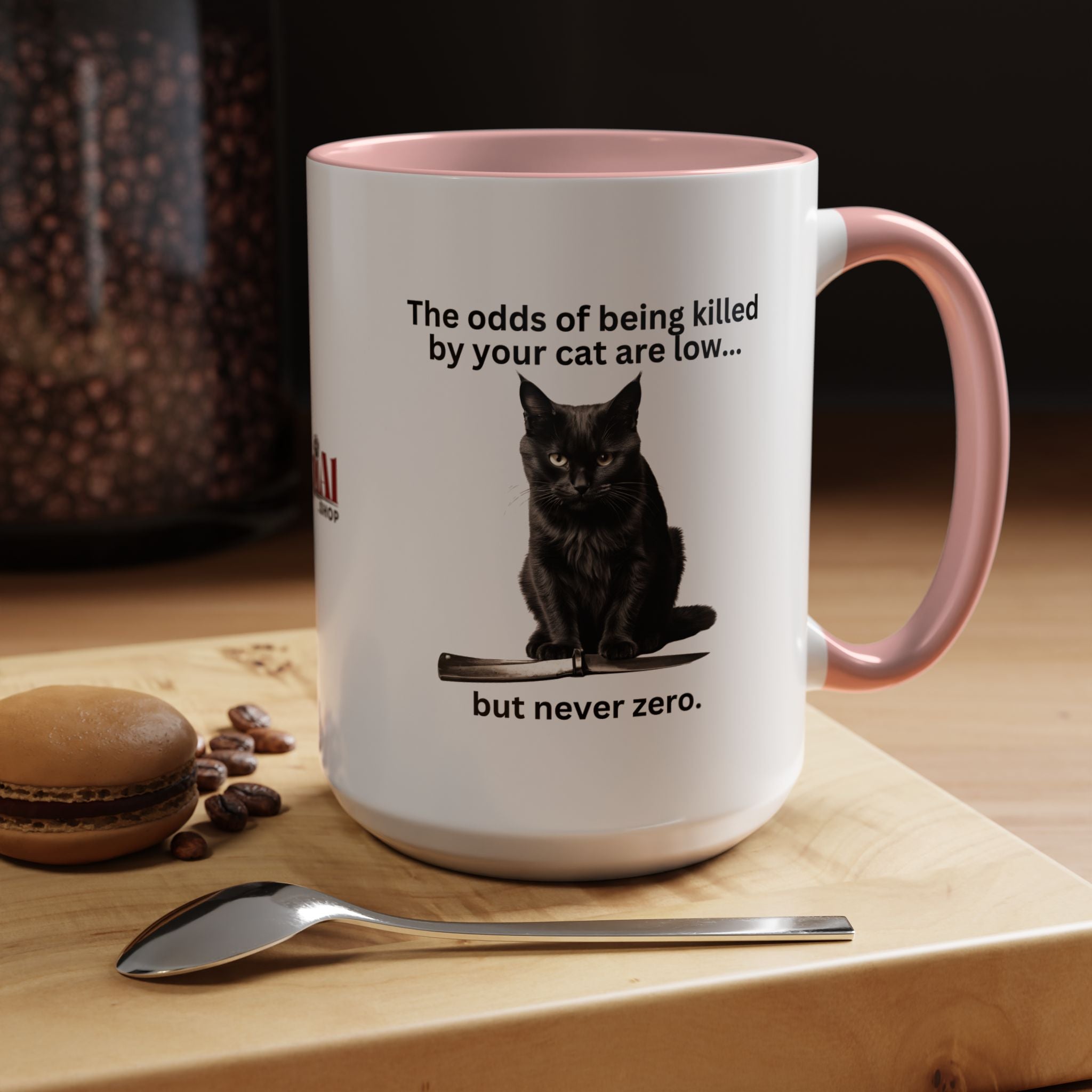Photo depicting the ​Killer Cat Odds Accent Coffee Mug (11, 15oz) from EpiAl's Shop.