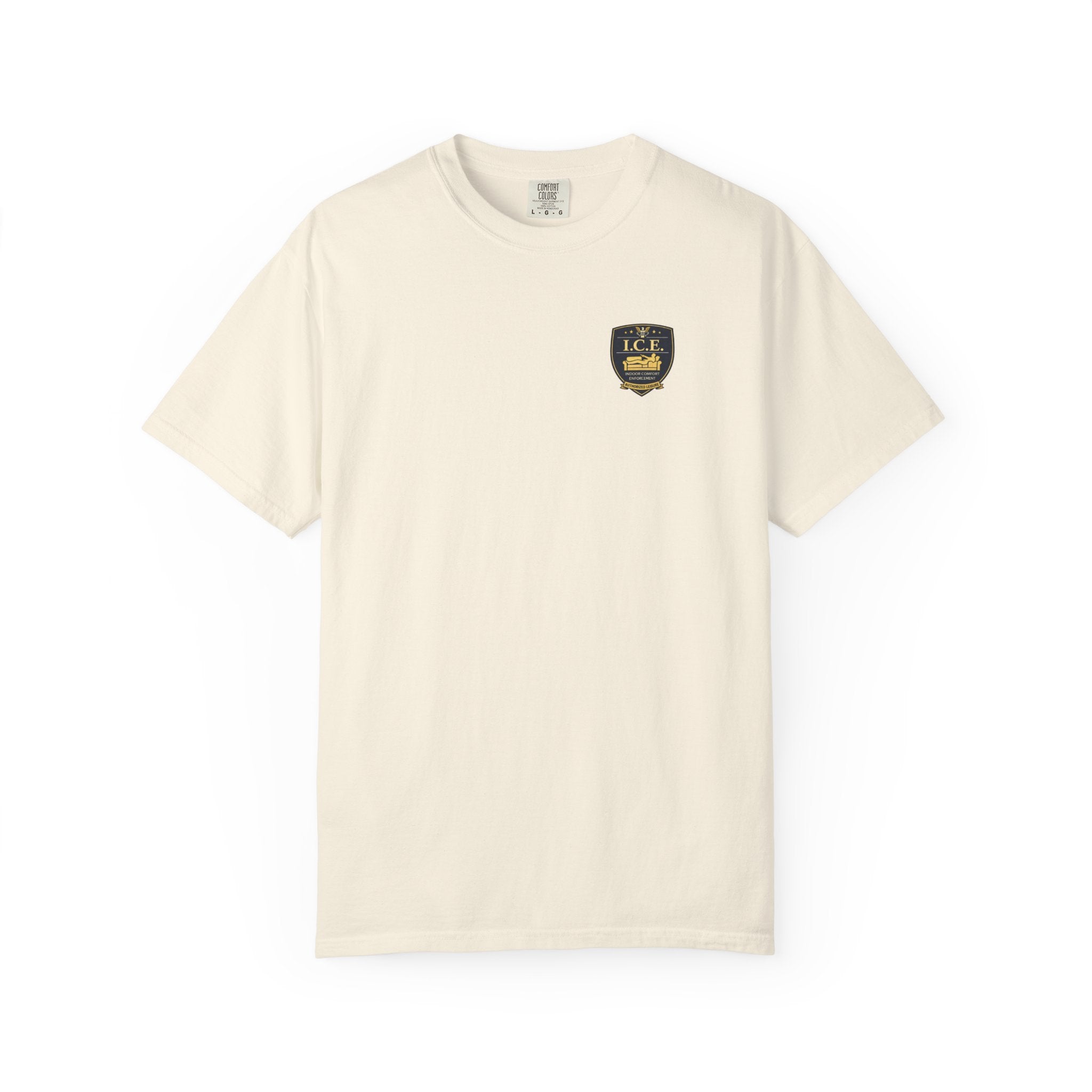 I.C.E. Badge T-Shirt | Institute of Cozy Excellence Parody Tee