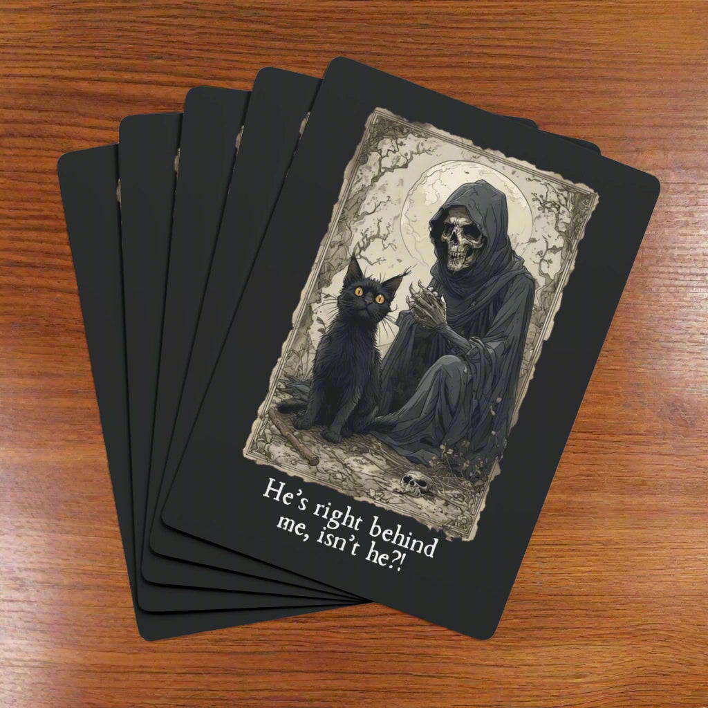 Grim Reaper & Cat Poker Playing Cards