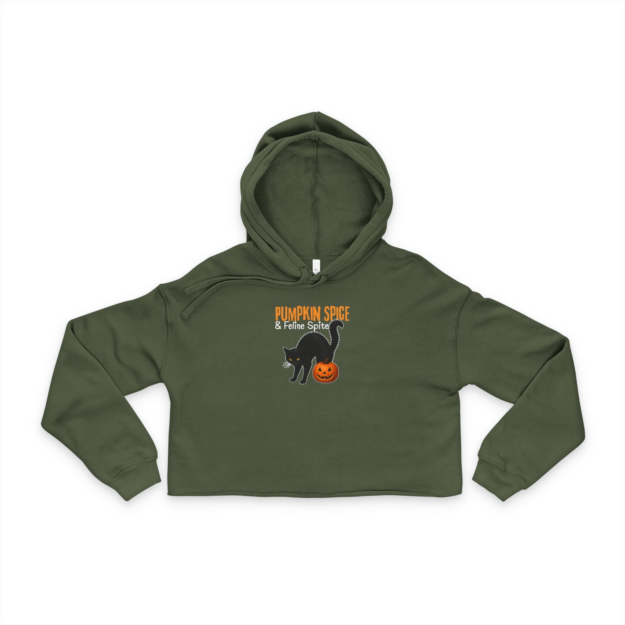 Pumpkin Spice & Feline Spite Cropped Hoodie