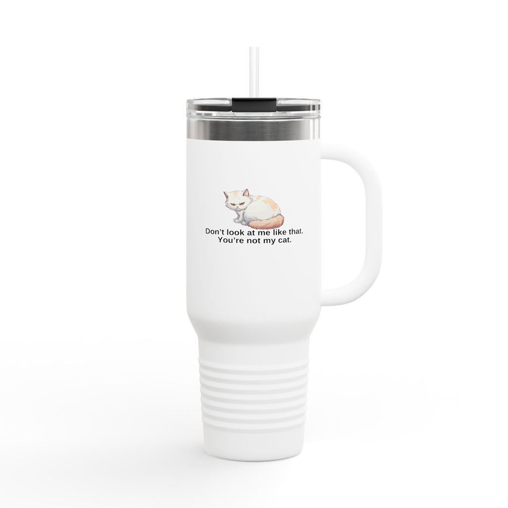 Funny Insulated Travel Mug - 40oz Cat Humor Printify