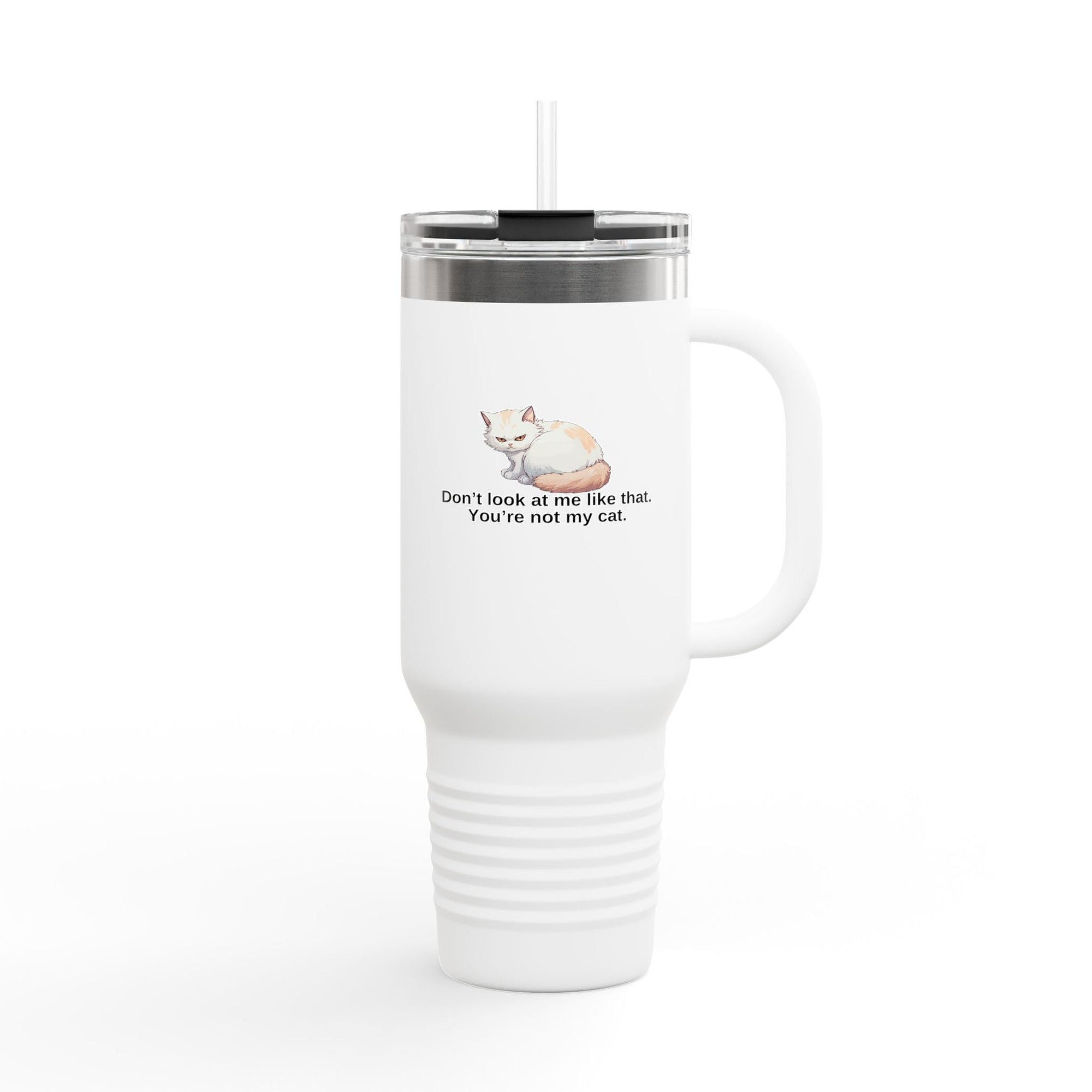 Funny Insulated Travel Mug - 40oz Cat Humor Printify