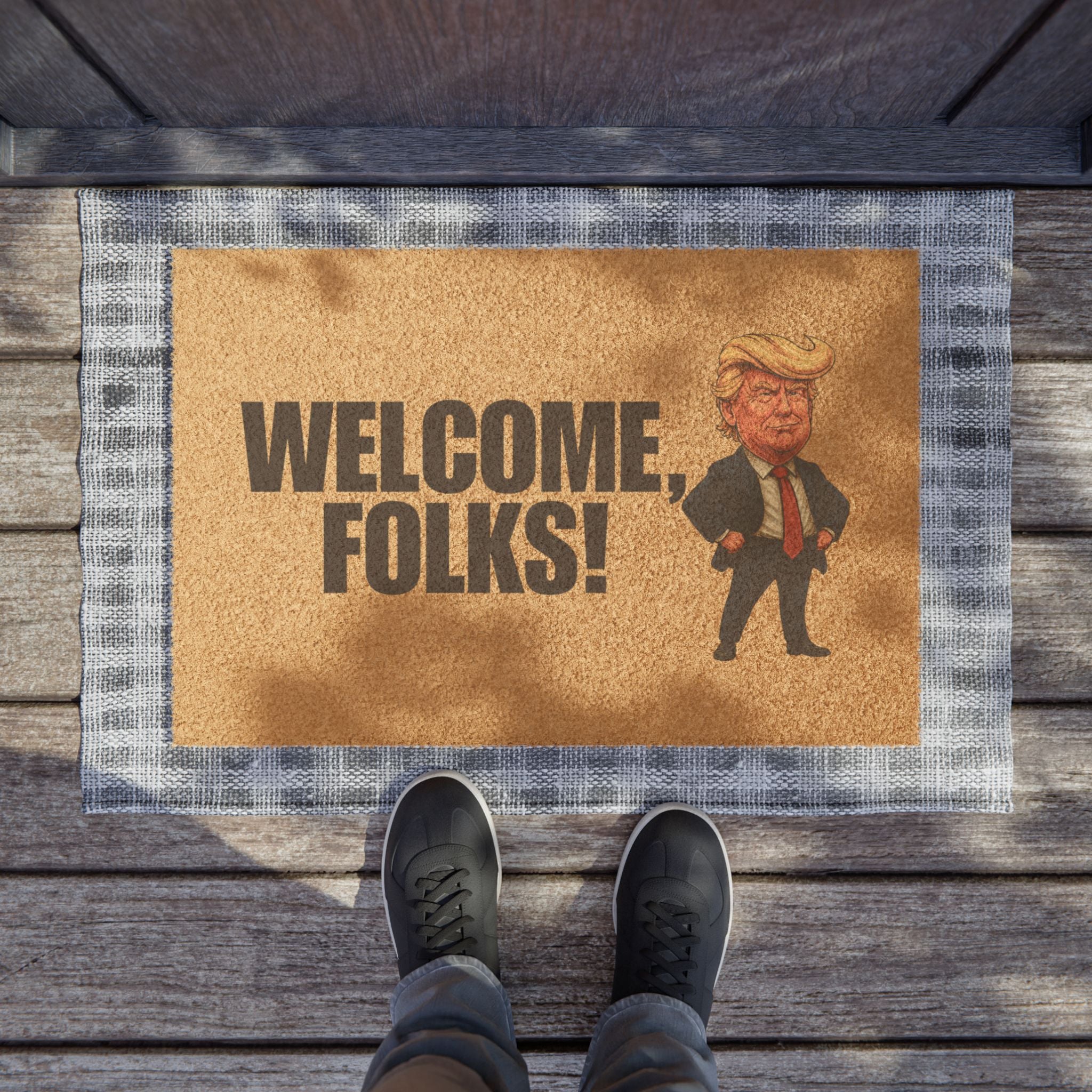 The Huge Welcome Doormat – Bold Patriotic Parody Entry Mat