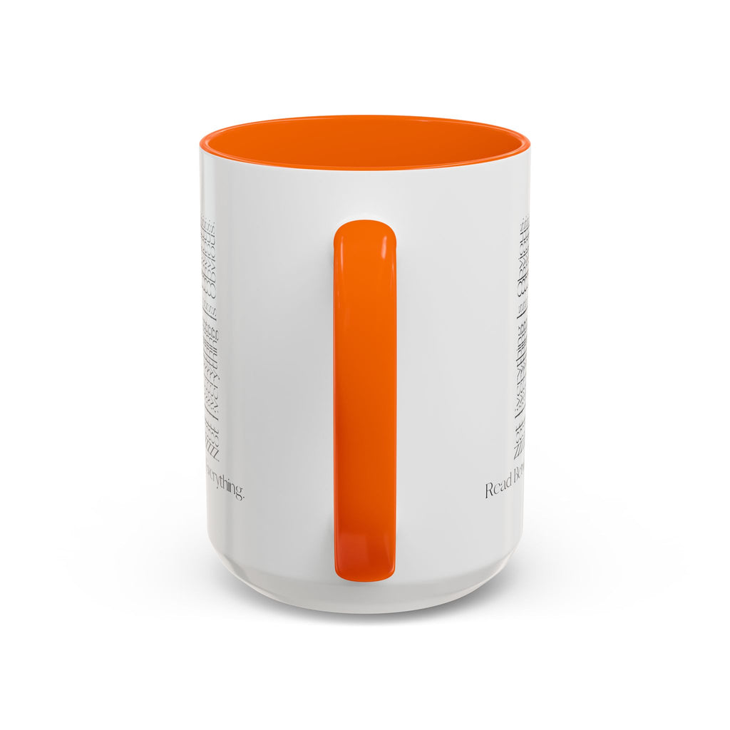 Read Between Everything Mug | Hidden Message True Crime & Social Media Coffee Cup, 11/15oz