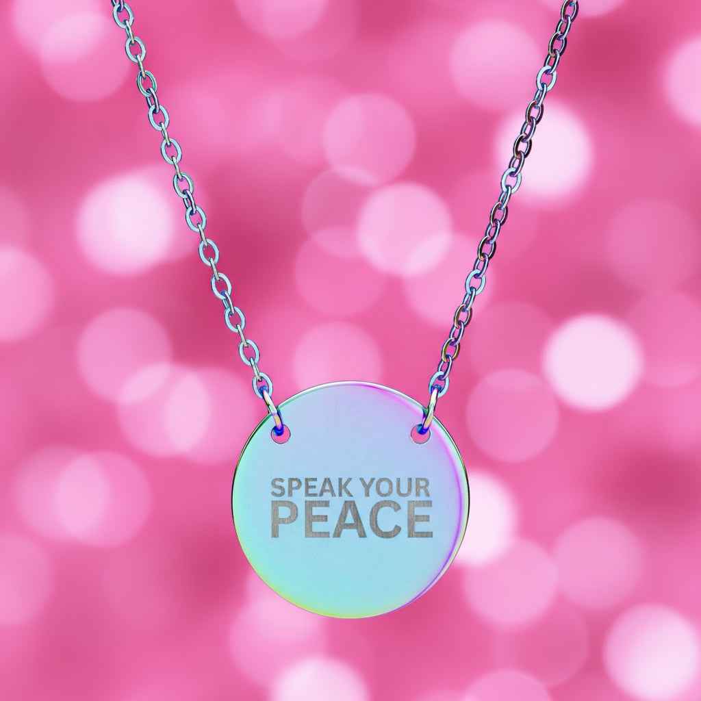 Speak Your Peace Circle Necklace - Engraved Statement Jewelry