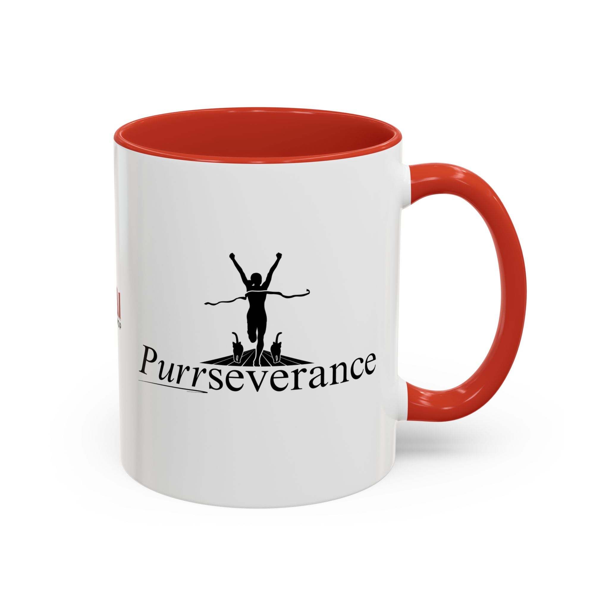 Photo depicting the ​Purrseverance Accent Coffee Mug (11, 15oz) from EpiAl's Shop.