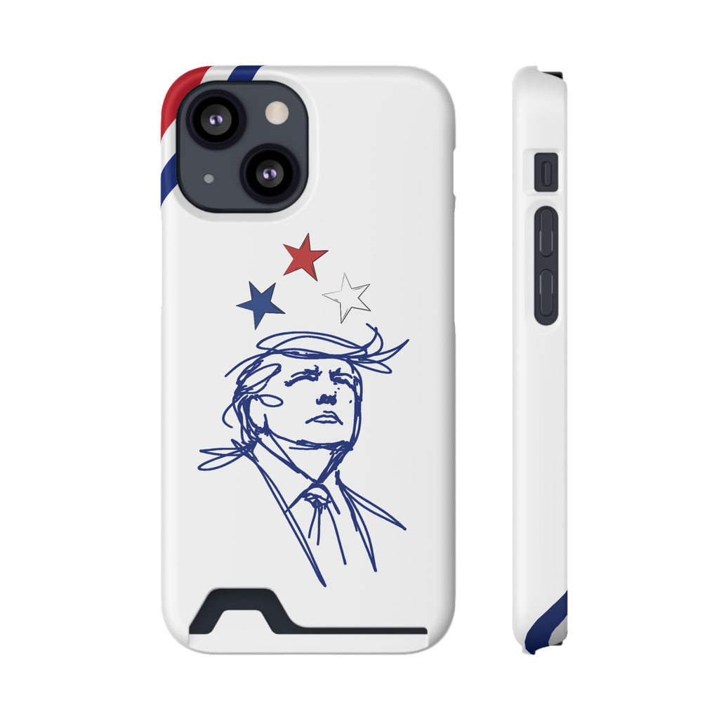Swoop Guy Samsung Galaxy Case – Minimal Line Portrait Patriotic Design, Slim Protective Case with Card Slot
