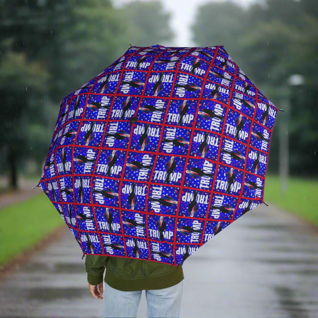 Trump-Themed Foldable Umbrella for All Weather