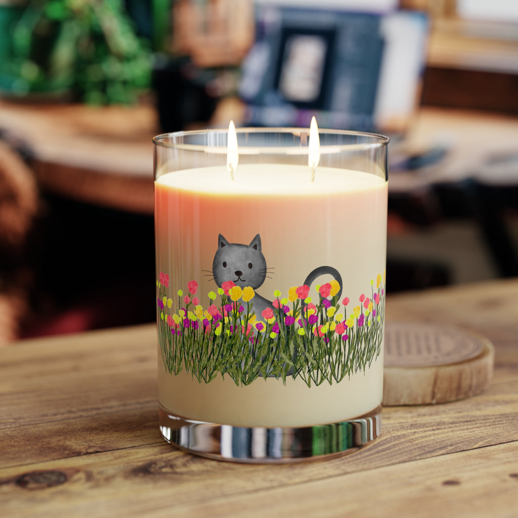 Cat in the Wildflowers Scented Candle – Cozy Floral Cat Candle