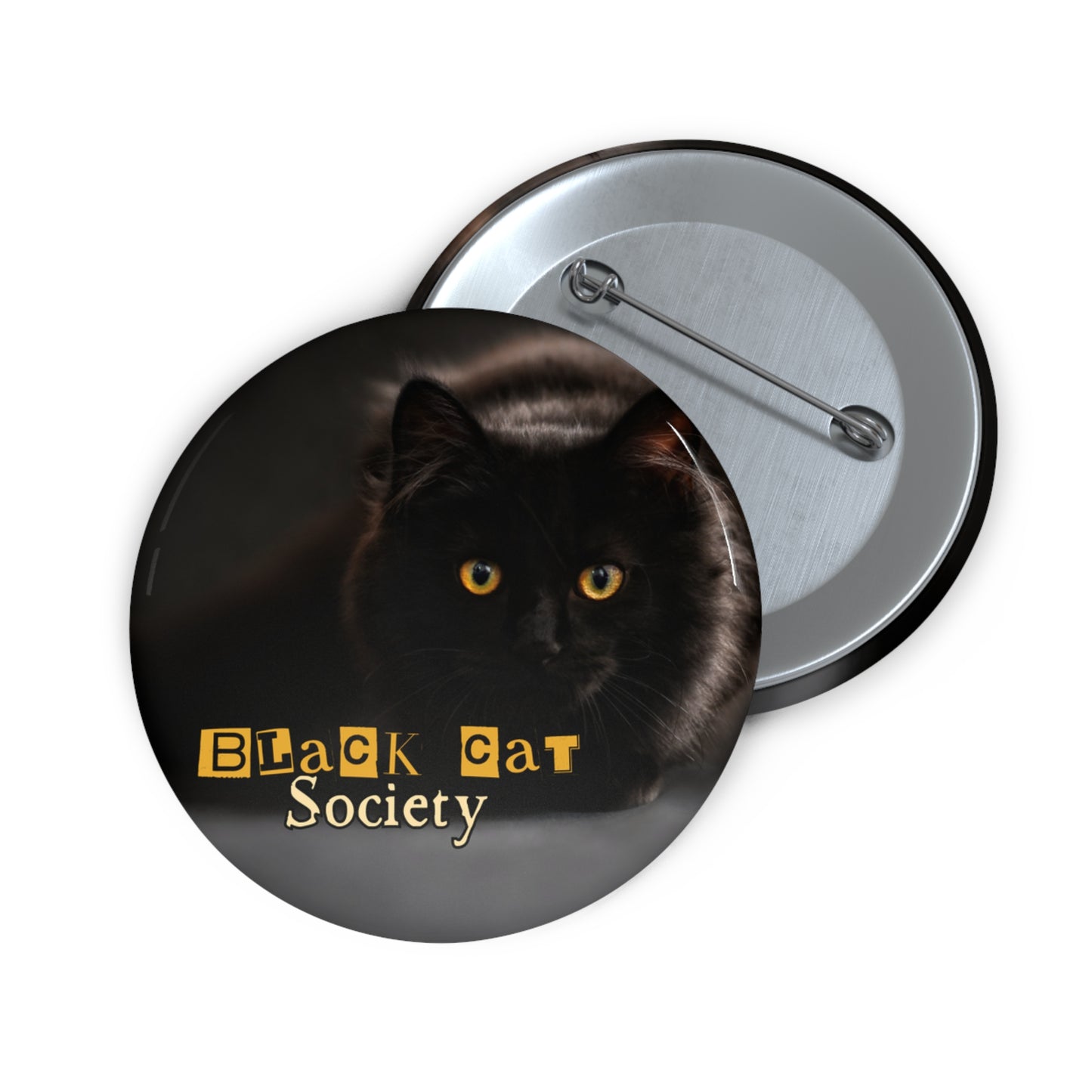 Black Cat Society Pin Buttons