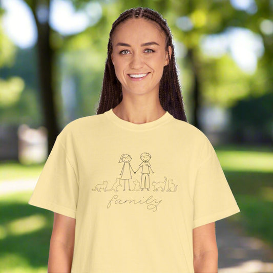 Cat Family Bond Unisex Garment-Dyed T-shirt