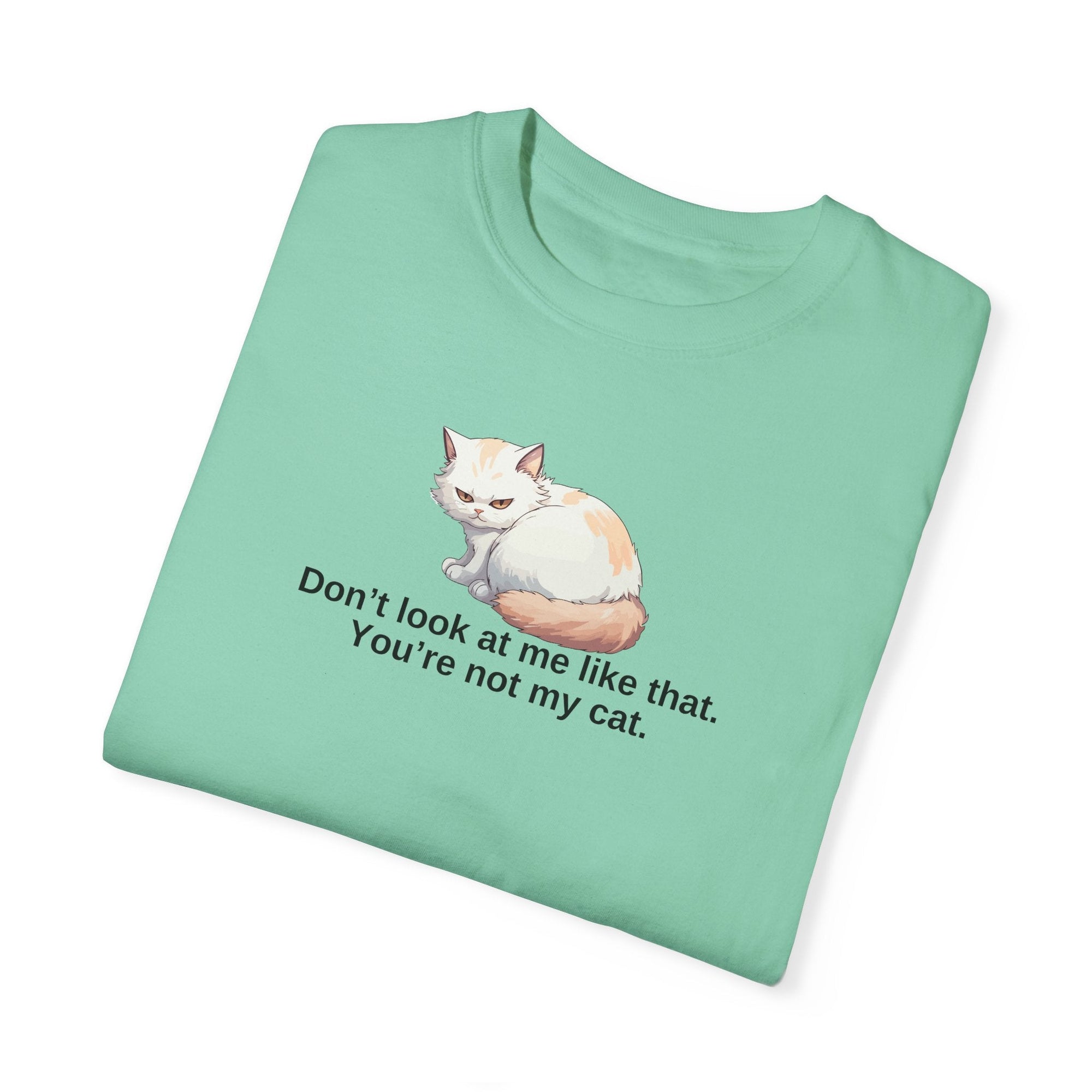 Don’t Look at Me Like That, You’re Not My Cat Unisex Garment-Dyed T-Shirt Printify