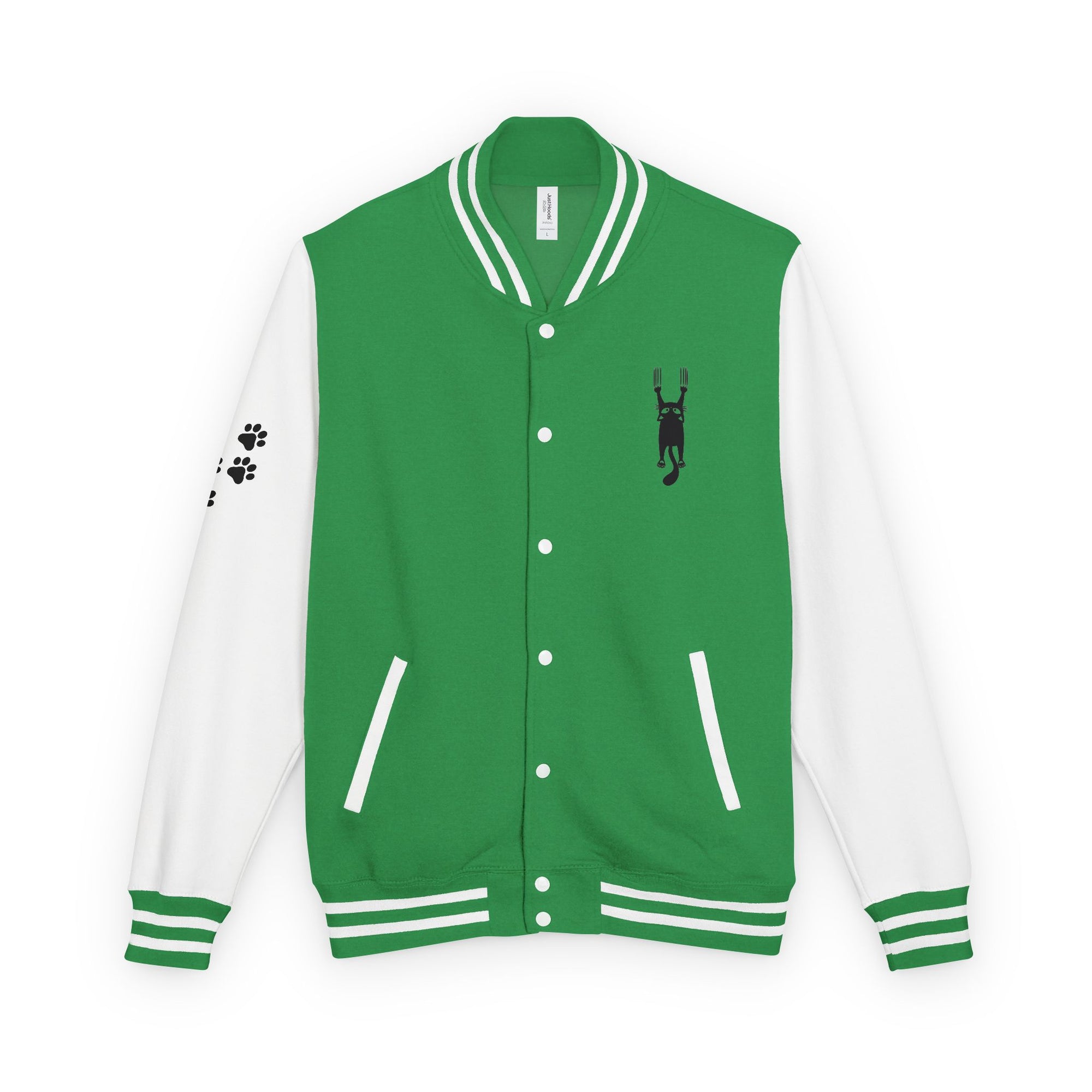 Cat Lady Hanging in There Colorful Letterman Jacket