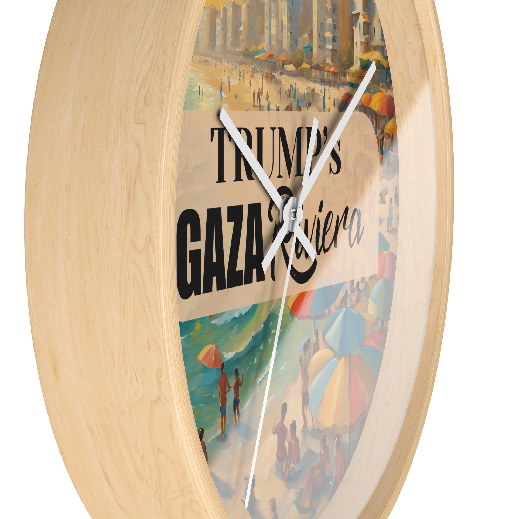 Trump's Gaza Riviera Seaside Wall Clock