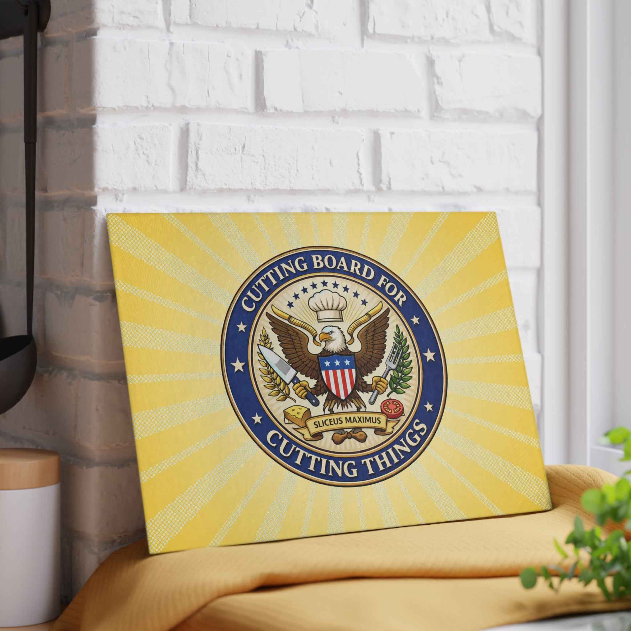 Cutting Board for Cutting Things – Funny Presidential Seal Glass Cutting Board