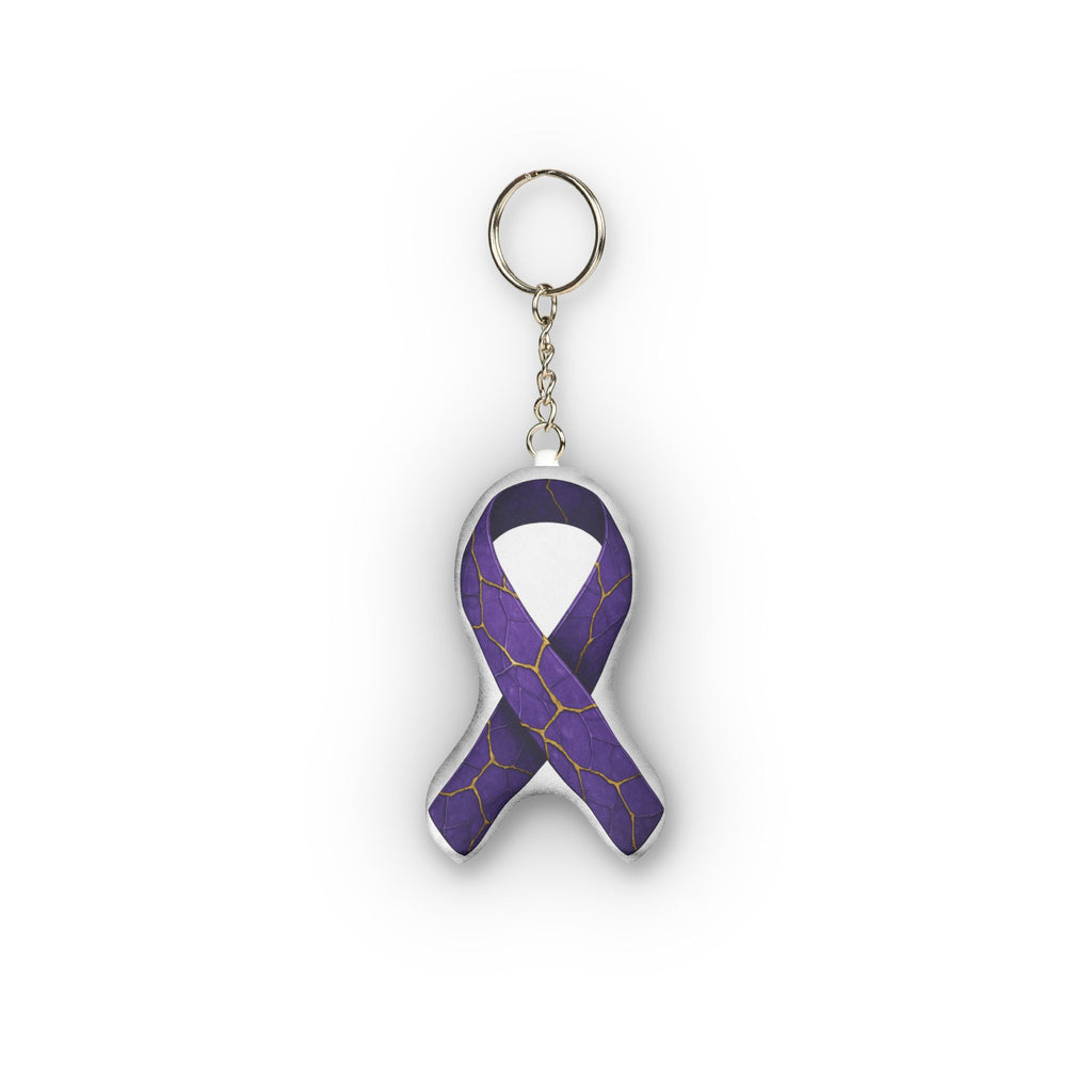 Epilepsy Awareness Purple Ribbon Plush Keychain – Soft Support Symbol