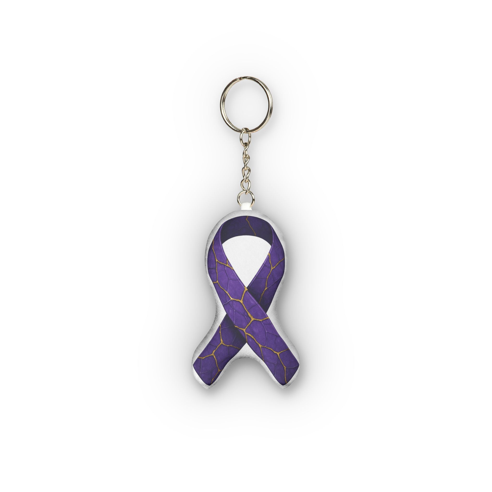 Epilepsy Awareness Purple Ribbon Plush Keychain – Soft Support Symbol