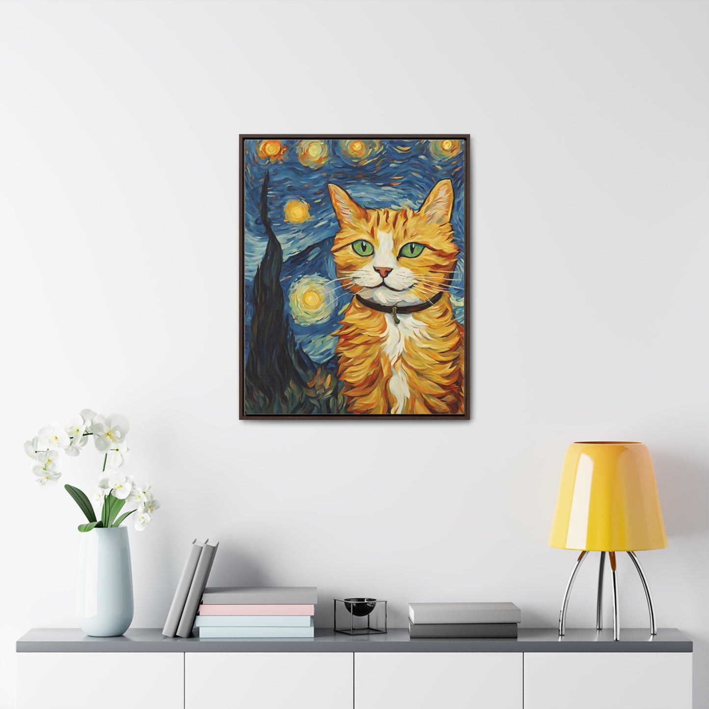 Van Gogh Style Cat Gallery Canvas Wraps, Vertical Frame - Canvas - Epileptic Al’s Shop