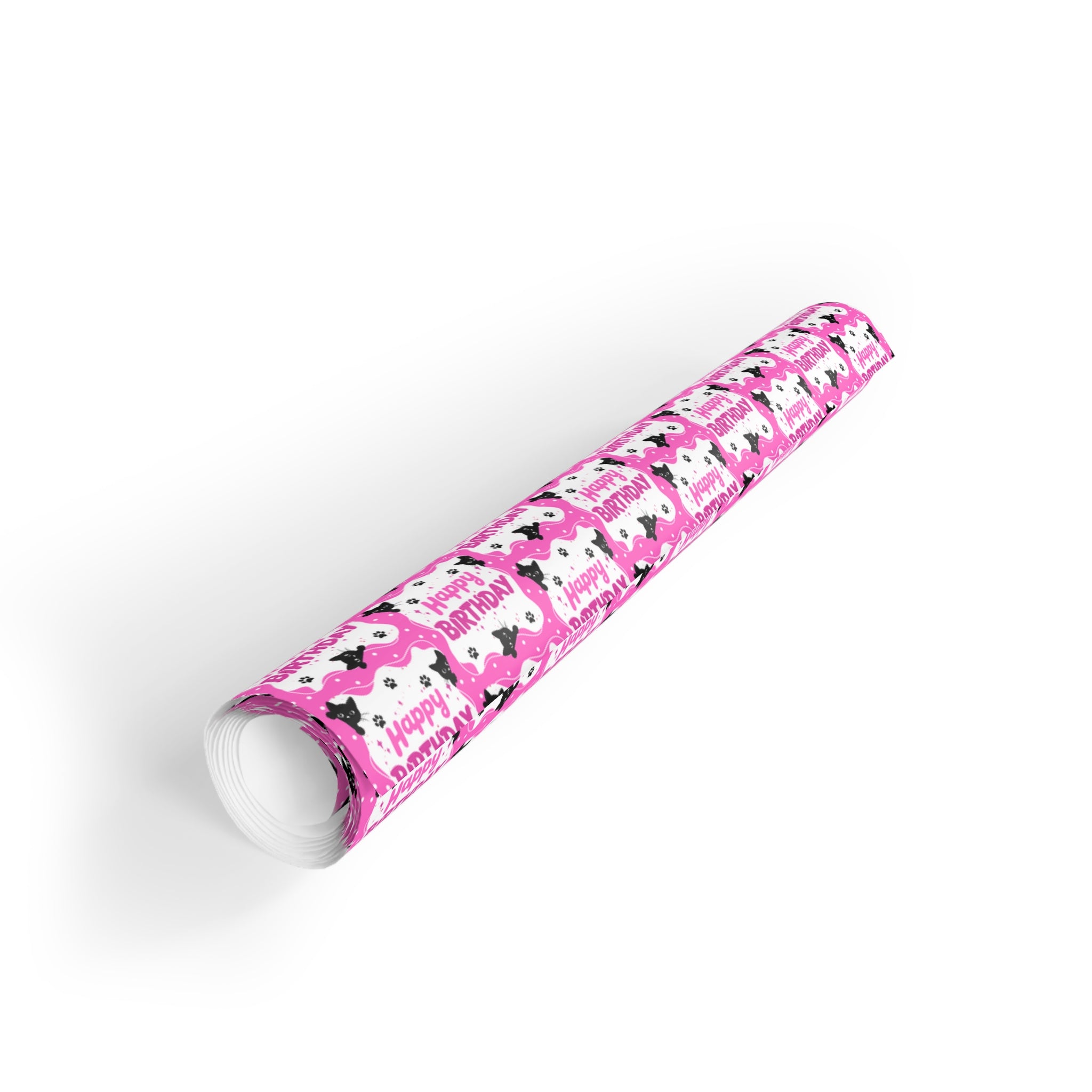 Pink Peeky Kitty Birthday Gift Wrapping Paper Rolls, 1pc - EpiAl's Shop