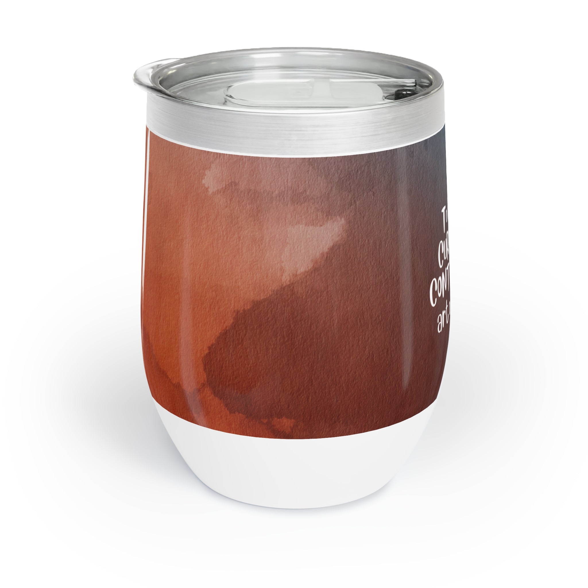 Photo depicting the ​Curious & Content Chill Wine Tumbler from EpiAl's Shop.