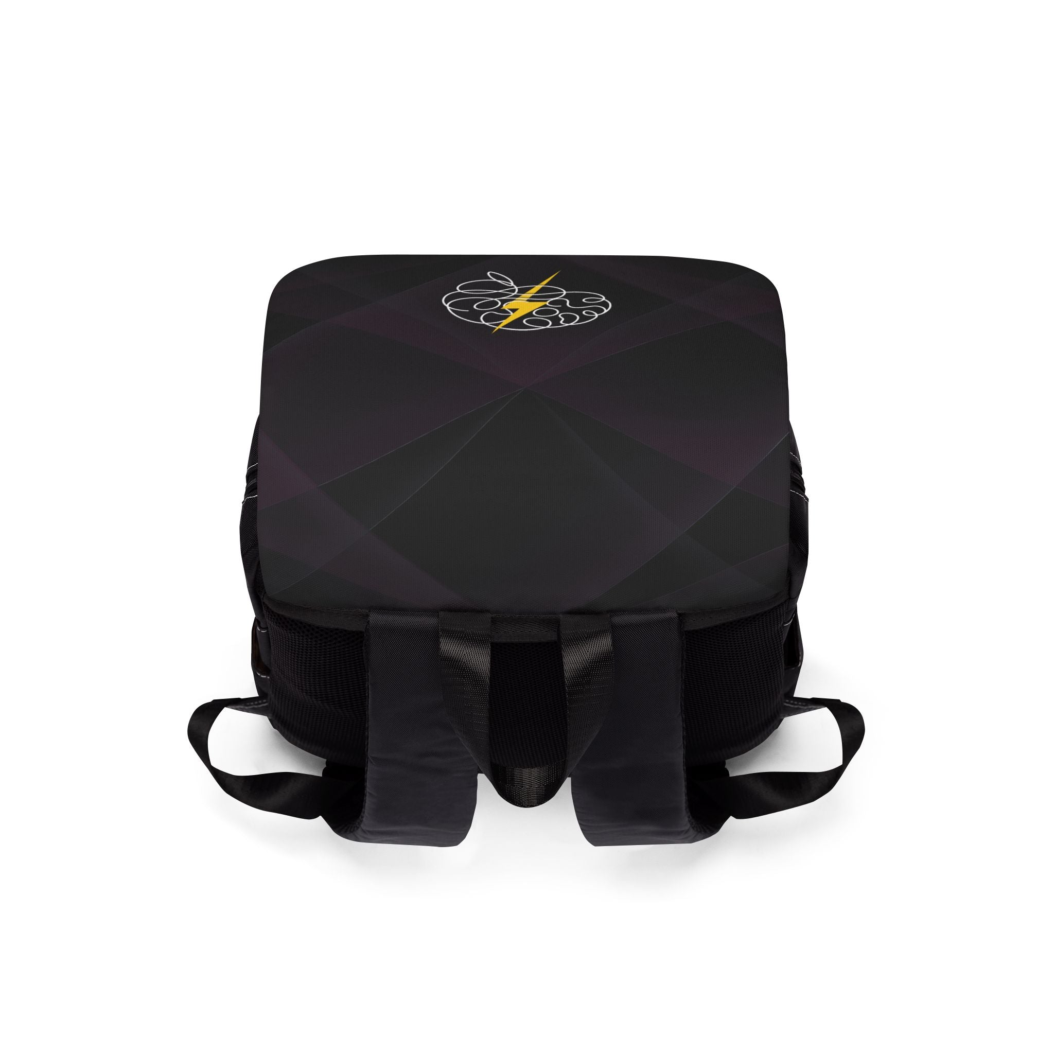 Brain Lightning Bolt Canvas Shoulder Backpack