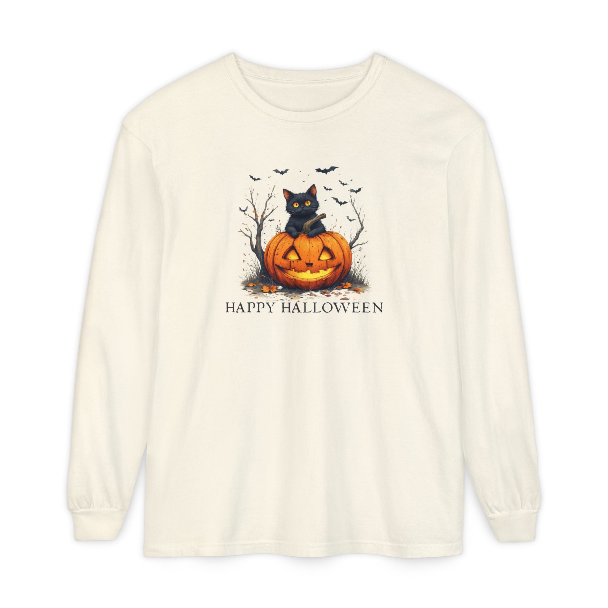 Happy Halloween Cat Long Sleeve T-Shirt - Clothing, T-shirts, Long-Sleeve - EpiAl's Shop