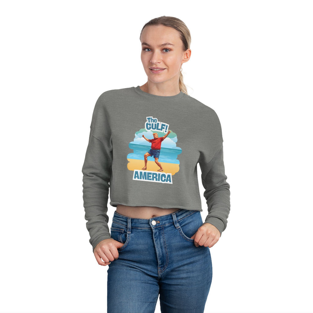 Cropped Sweatshirt with Gulf and America Design