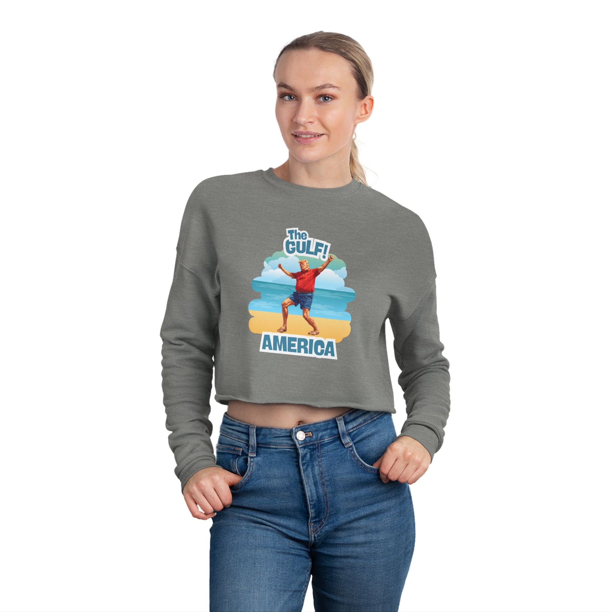 Cropped Sweatshirt with Gulf and America Design