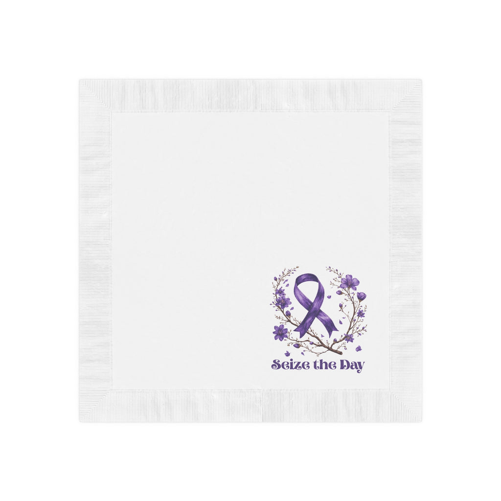 Purple Floral Seize the Day Napkins – Perfect for Celebrations