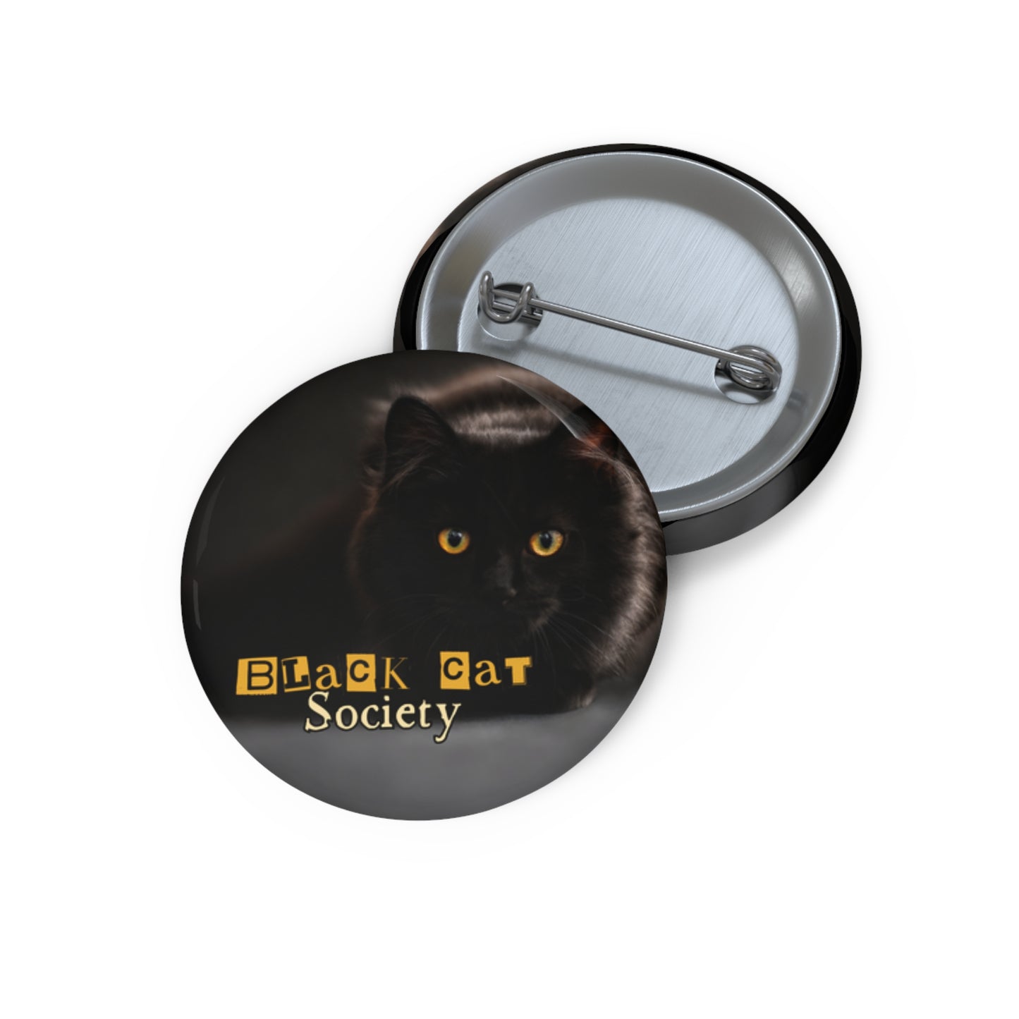 Black Cat Society Pin Buttons