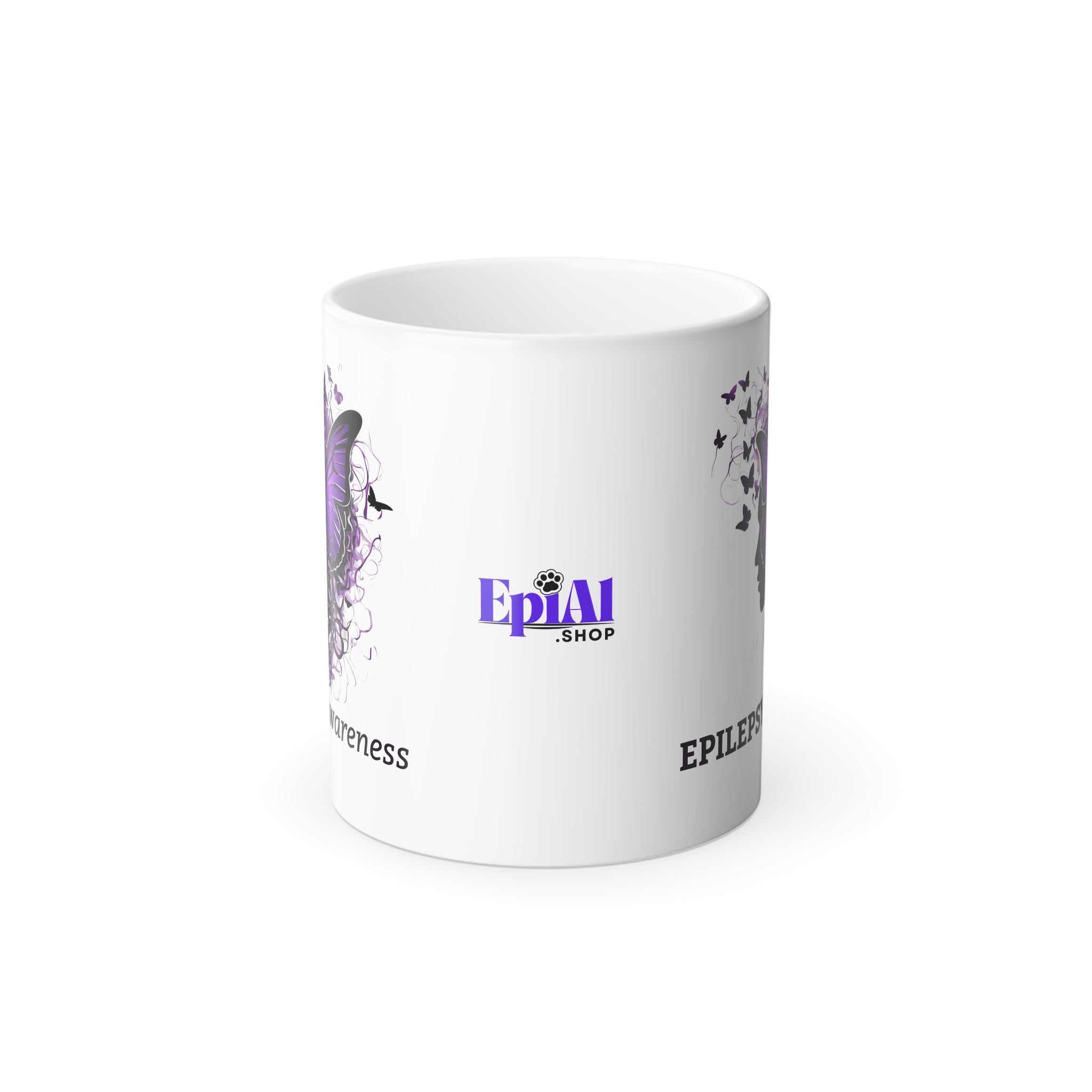 Photo depicting the ​Epilepsy Awareness Color Morphing Mug, 11oz from EpiAl's Shop.