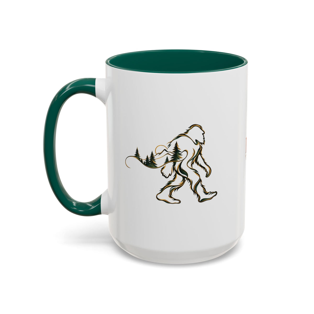 Barely There Bigfoot Ceramic Mug | Abstract Sasquatch Forest Art | 11oz & 15oz