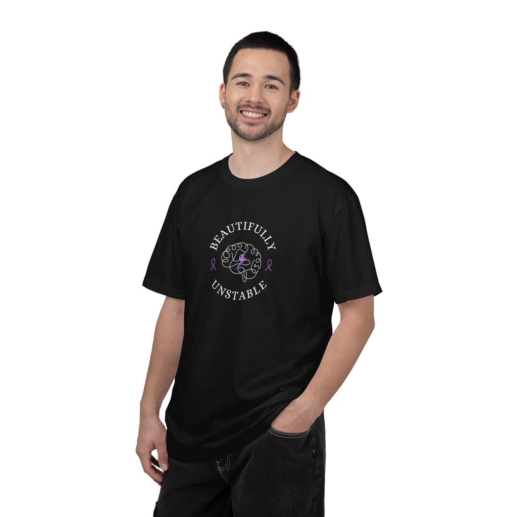 Beautifully Unstable Unisex T-Shirt – Epilepsy Awareness Purple Ribbon Tee