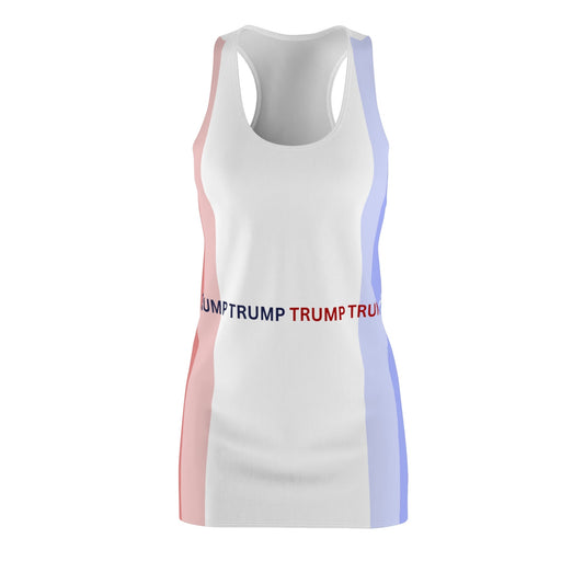 Patriotic Cut & Sew Racerback Dress - Red, White & Blue Trump Design Printify
