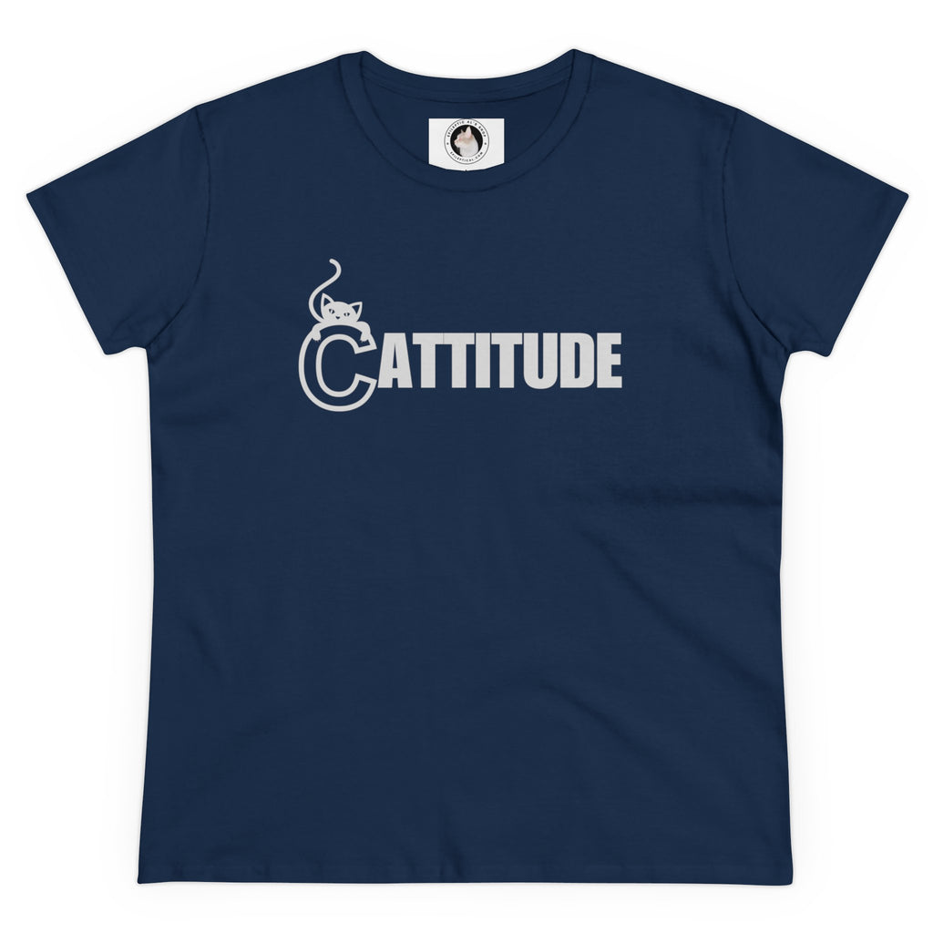 Cattitude Women's Midweight Cotton Tee - T - Shirt - Epileptic Al’s Shop