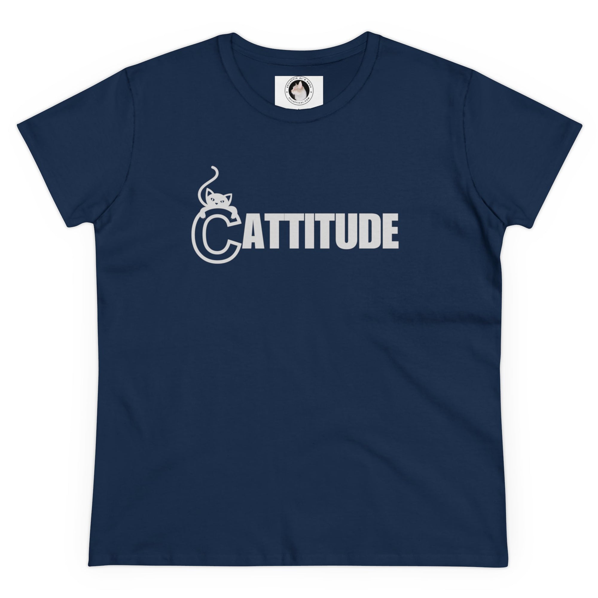 Cattitude Women's Midweight Cotton Tee - T - Shirt - Epileptic Al’s Shop