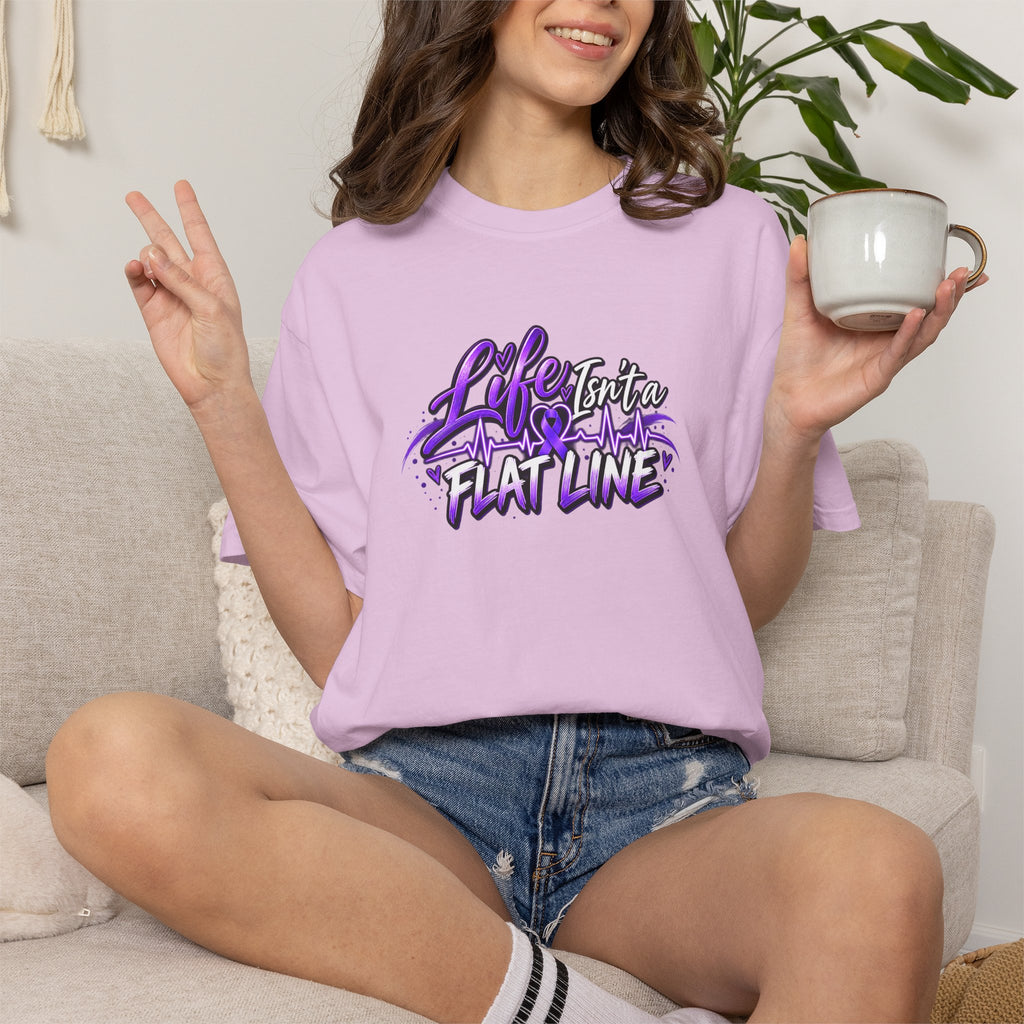 Life Isn’t a Flat Line Epilepsy Awareness Garment-Dyed T-Shirt