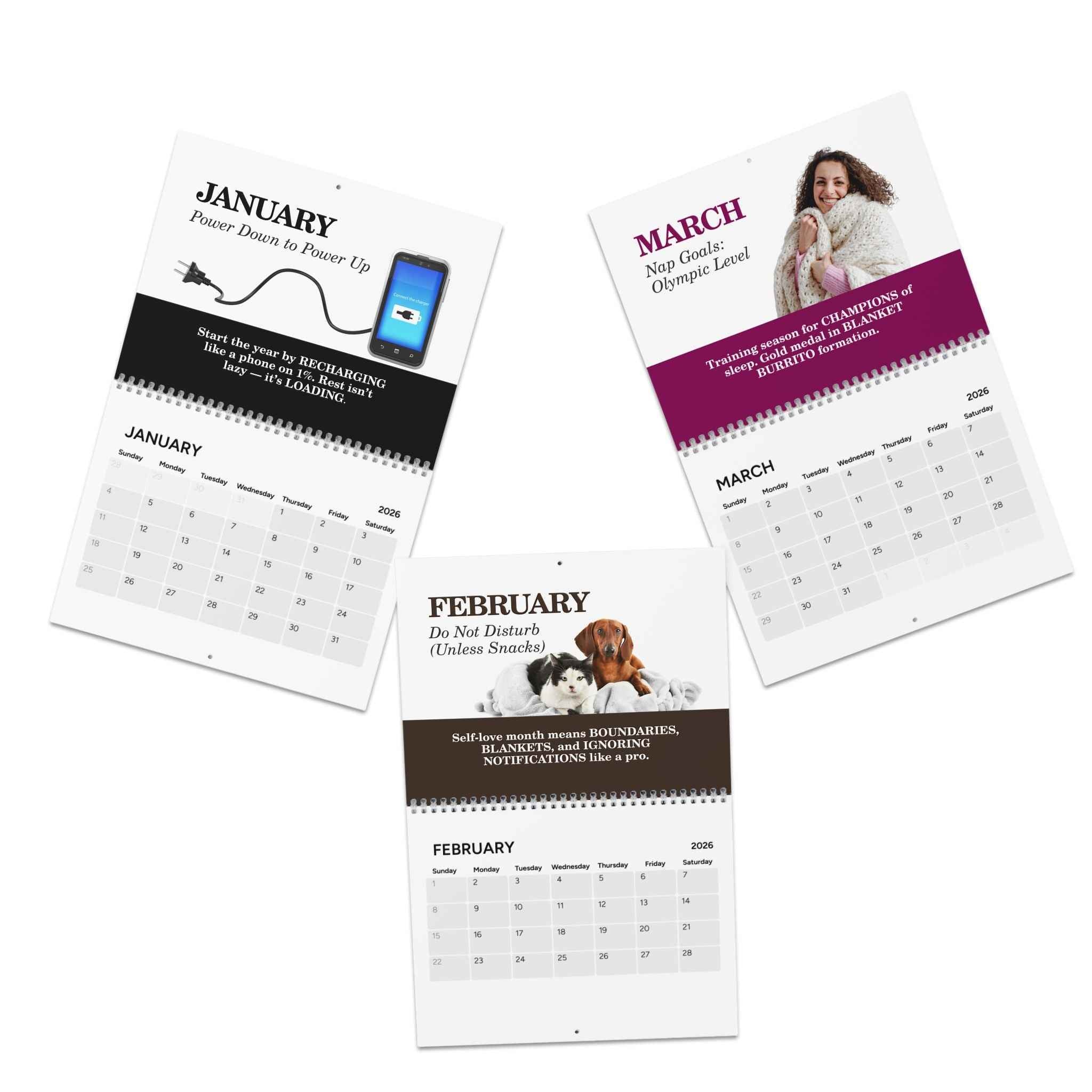 2026 Mind Unplugged Desk Calendar — A Year of Rest & Reset (Inspirational Monthly Calendar)