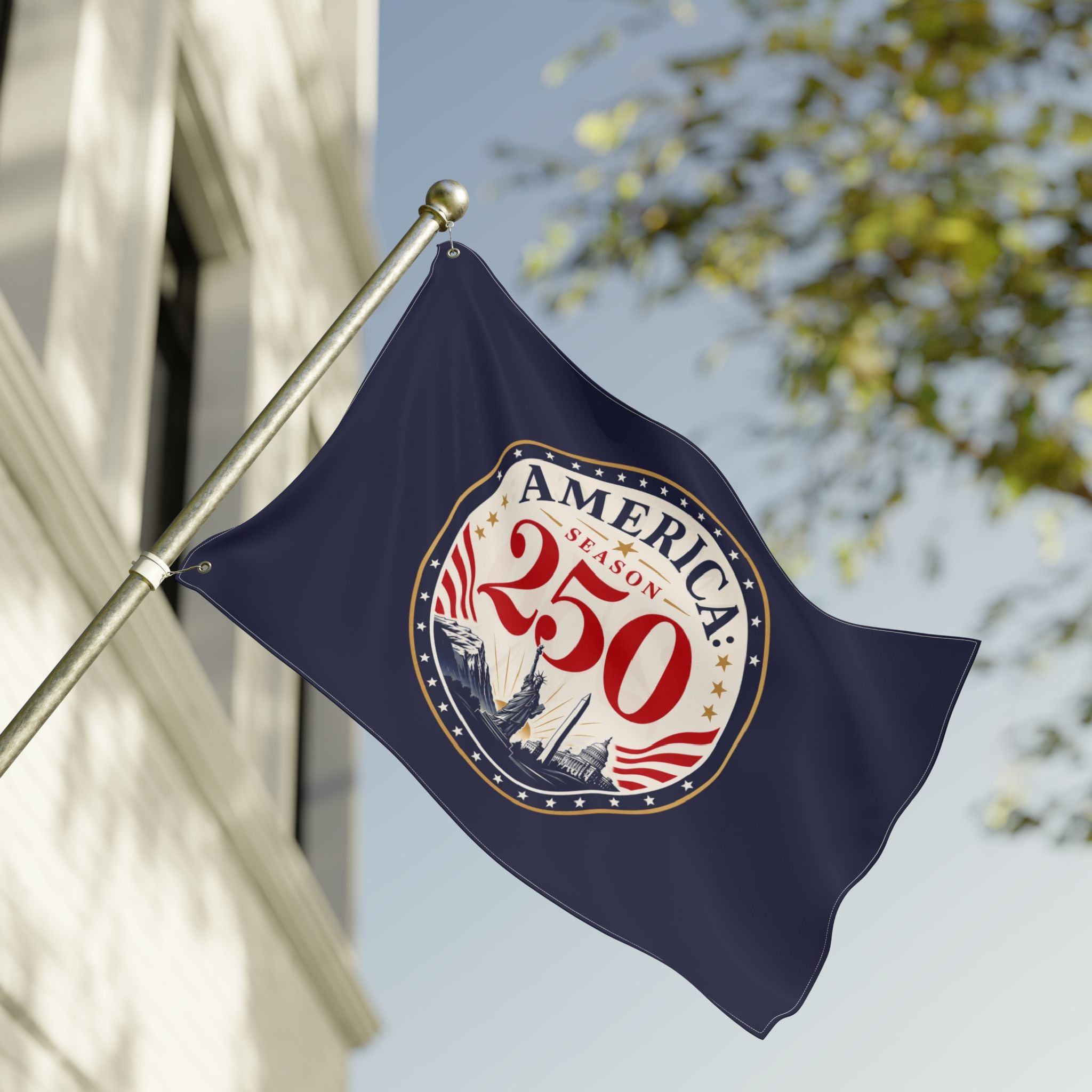 America 250 Season Flag | Patriotic Americana Double-Sided House Flag