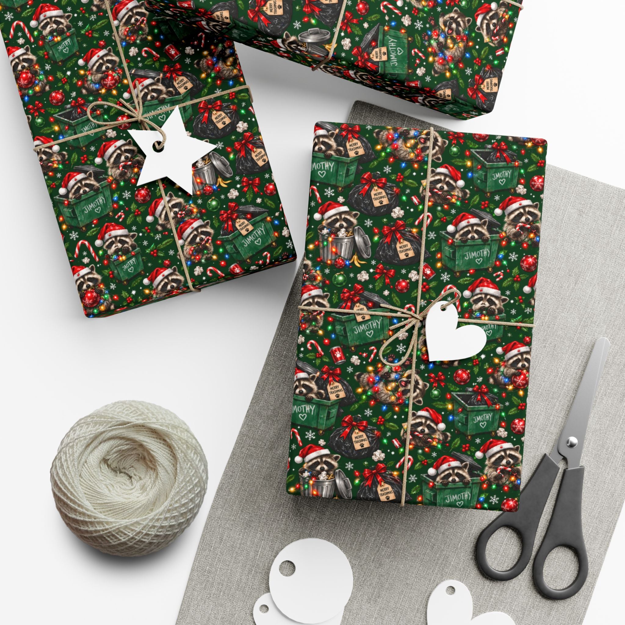Jimothy’s Merry Trashmas Raccoon Christmas Wrapping Paper