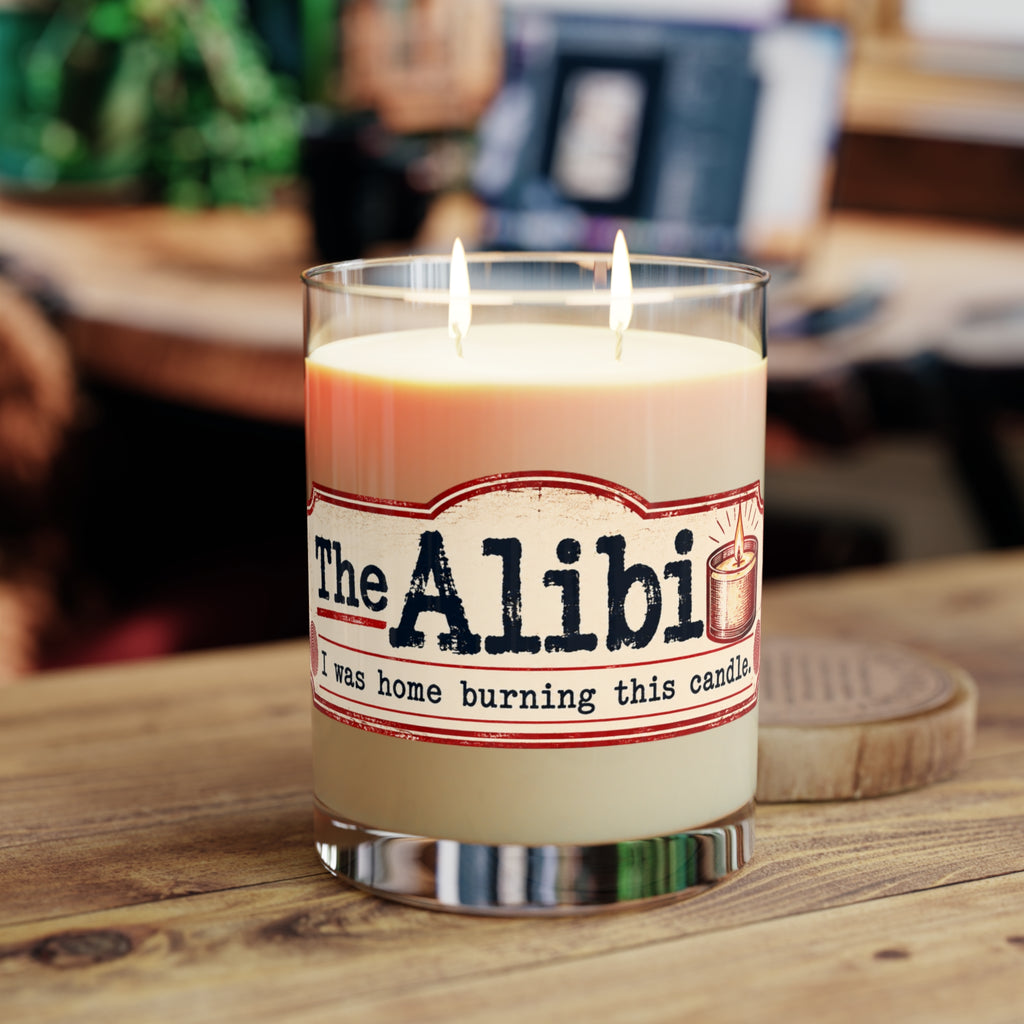 The Alibi Scented Candle | True Crime Humor | 2-Wick Soy Wax Candle
