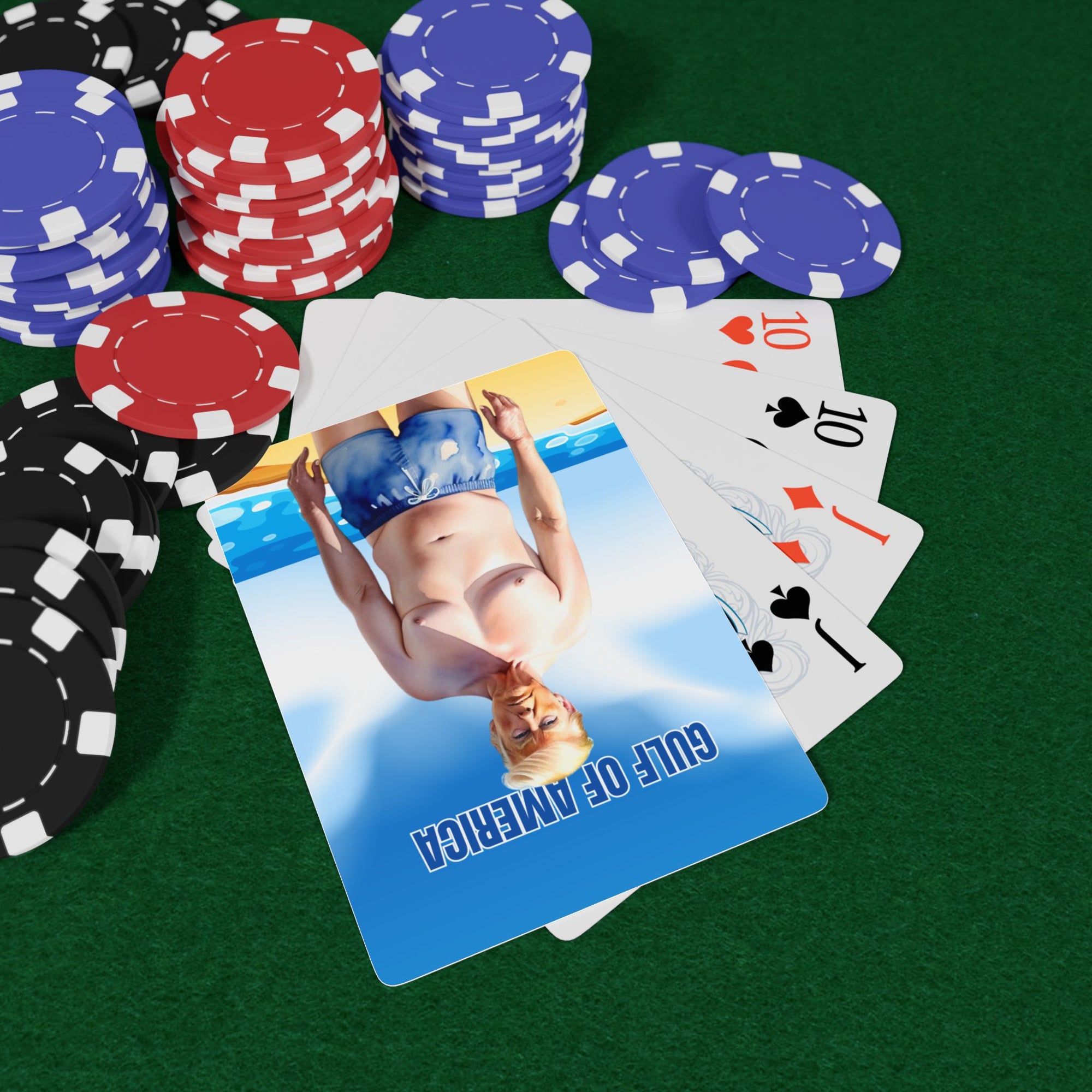 Funny Poker Playing Cards - American Gulf Theme with Ace of Spades Design